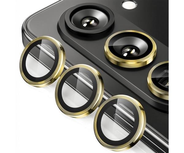 Защитное стекло с рамкой CD Pattern на заднюю камеру для Samsung Galaxy Fold6 Золотой