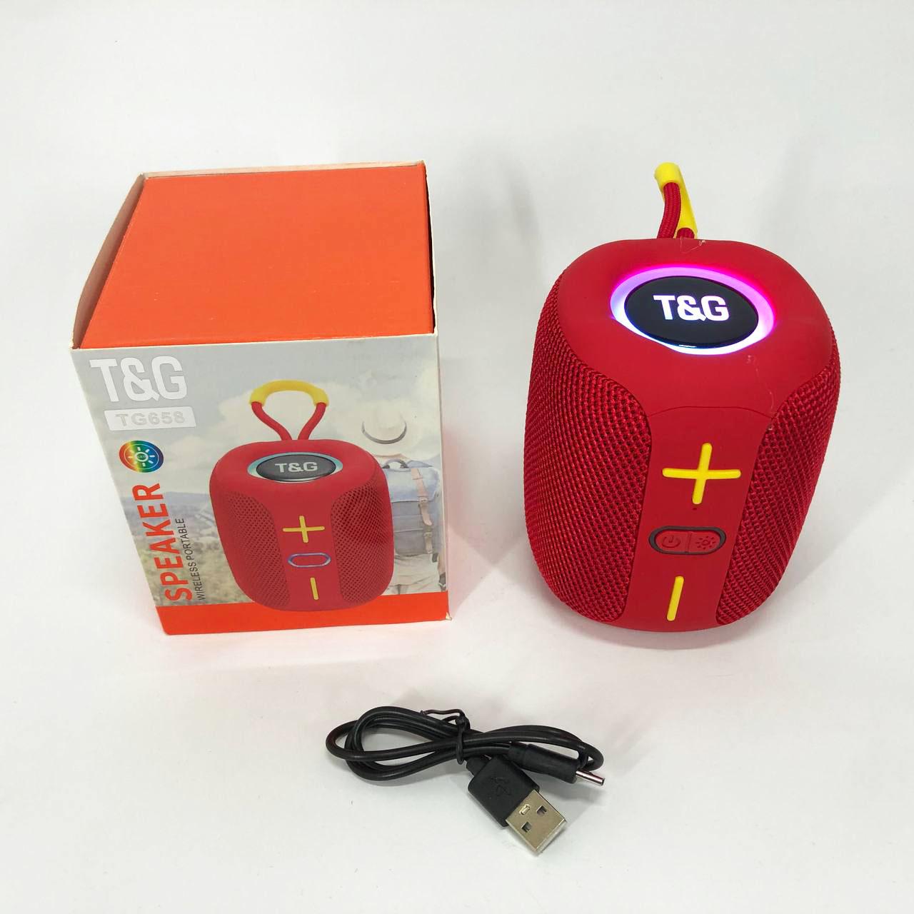 Колонка портативна з RGB підсвічуванням TG658 8W Червоний - фото 7