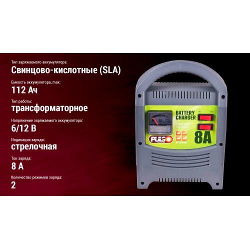 Зарядное устр-во PULSO BC-15121 6-12V/8A/9-112AHR/стрелочный индикатор - фото 4