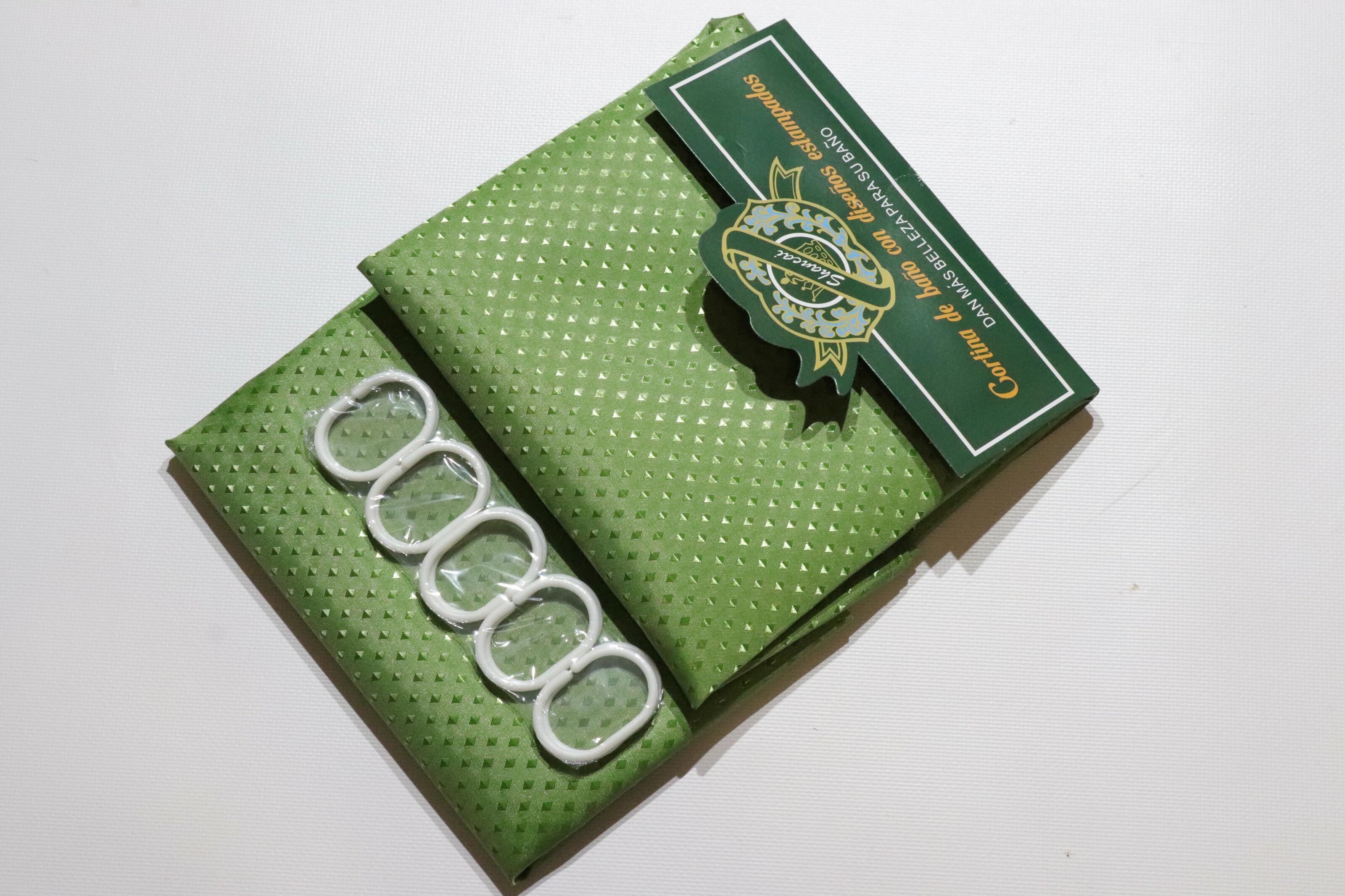 Шторка для ванной однотонная 180x180 см Темно-зеленый (5214/darkgreen2)