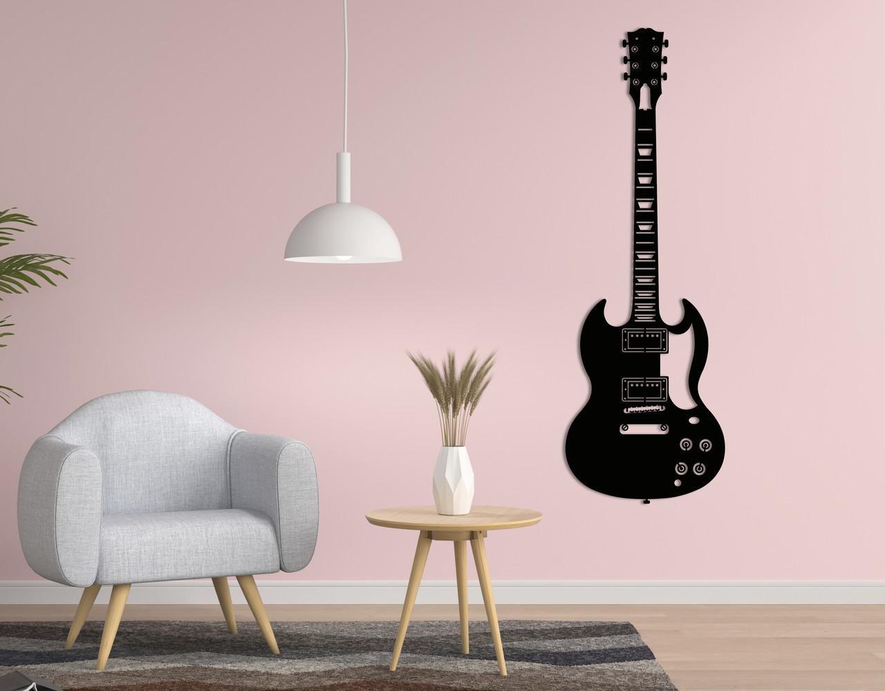 Декоративное панно на стену Upwood Decor Guitar 120х40,3 см Black (1583153528)
