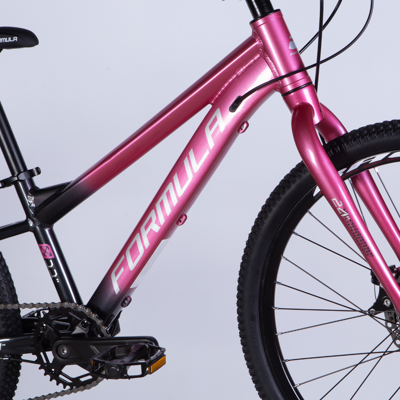 Велосипед підлітковий Formula F-1 DD CS AL 24" 11" 2025 Рожево-чорний - фото 4 Велосипед підлітковий Formula F-1 DD CS AL 24" 11" 2025 Рожево-чорний - фото 4