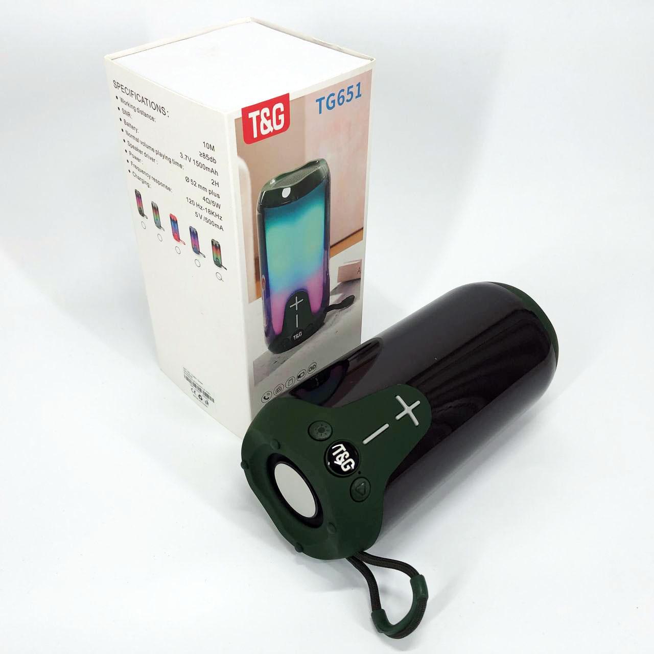 Колонка портативна з RGB підсвітком TG651 Зелений - фото 2 Колонка портативна з RGB підсвітком TG651 Зелений - фото 2