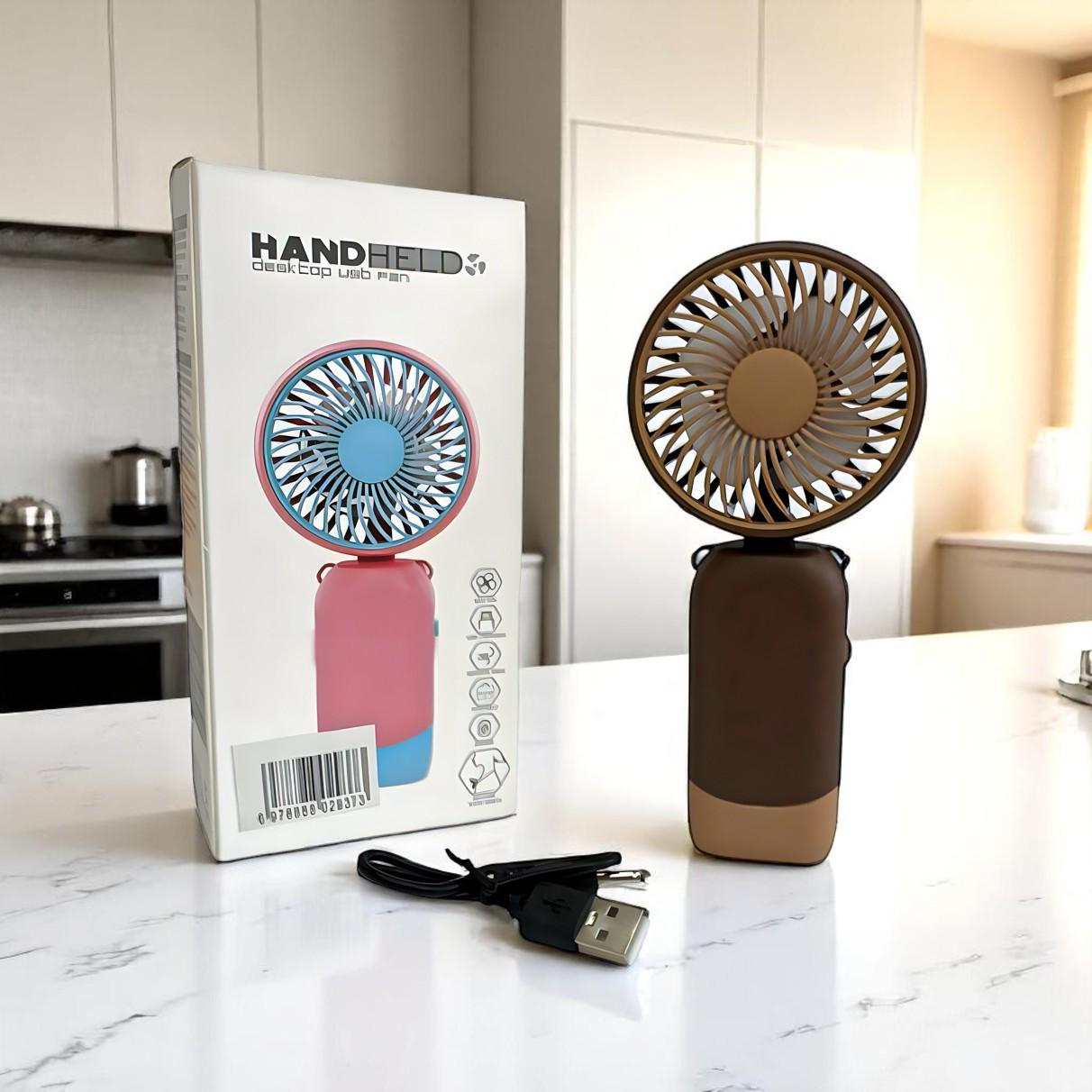 Вентилятор портативный Капибара на аккумуляторе и USB Темно-коричневый (51-тем-кор-39549) - фото 7