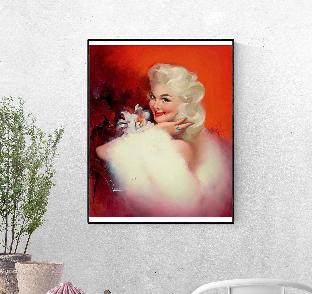 Постер Портрет блондинки Эдварда Рунчи формат А-0 (pin_up010229_Poster)