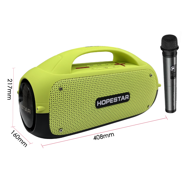 Колонка с микрофоном HOPESTAR A50 80W TWS IPX6 12000 mAh Green neon (A50-1) - фото 3