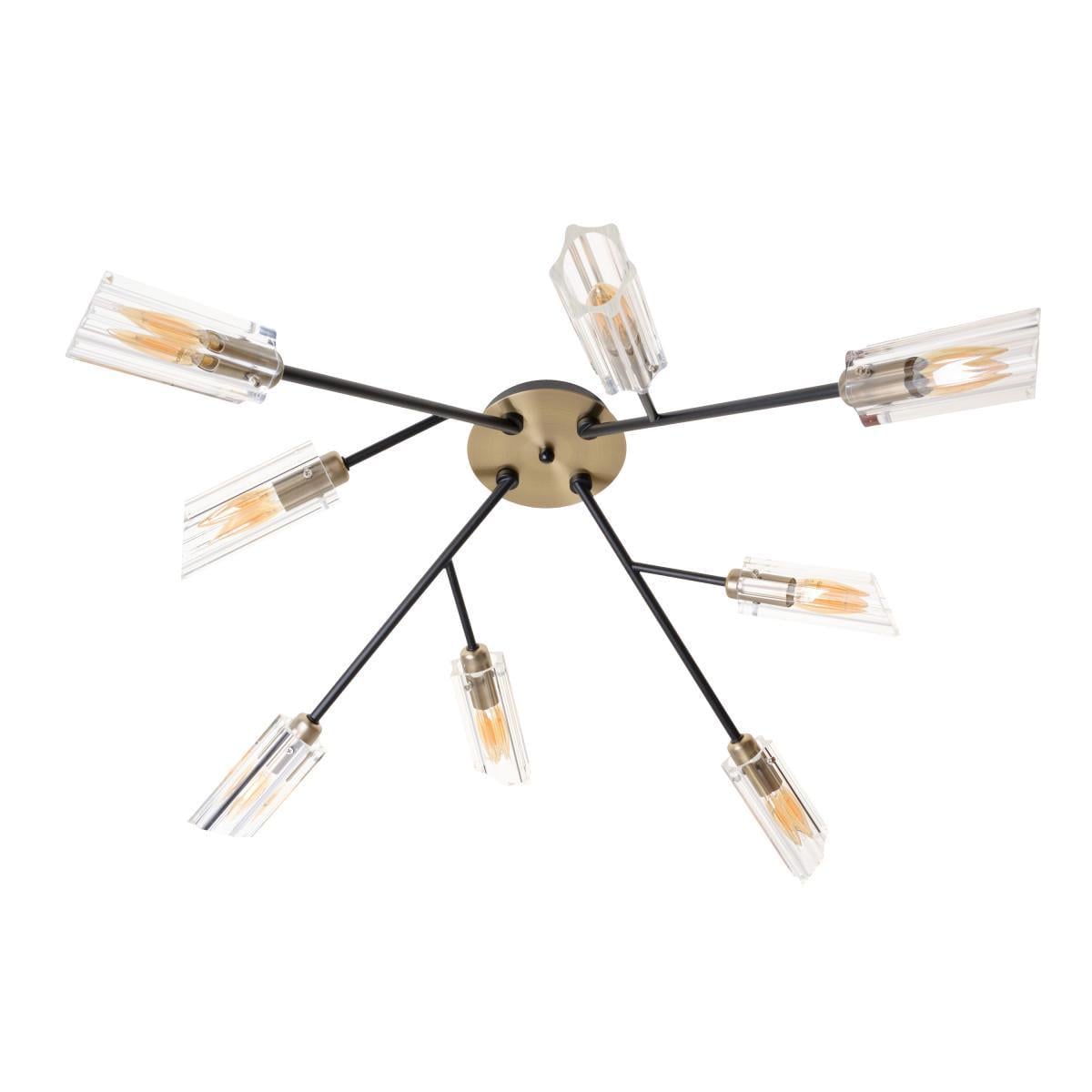 Люстра лофт Brille LK-698S/8 E14 AB+BK Черный/Латунь