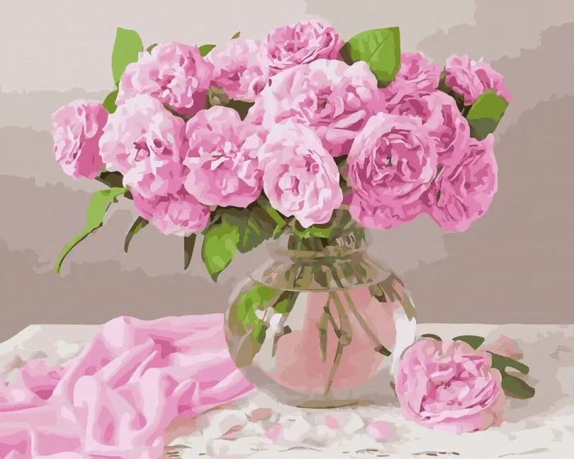 Картина по номерам Brushme Розы в вазе 40x50 см (BRM45478)