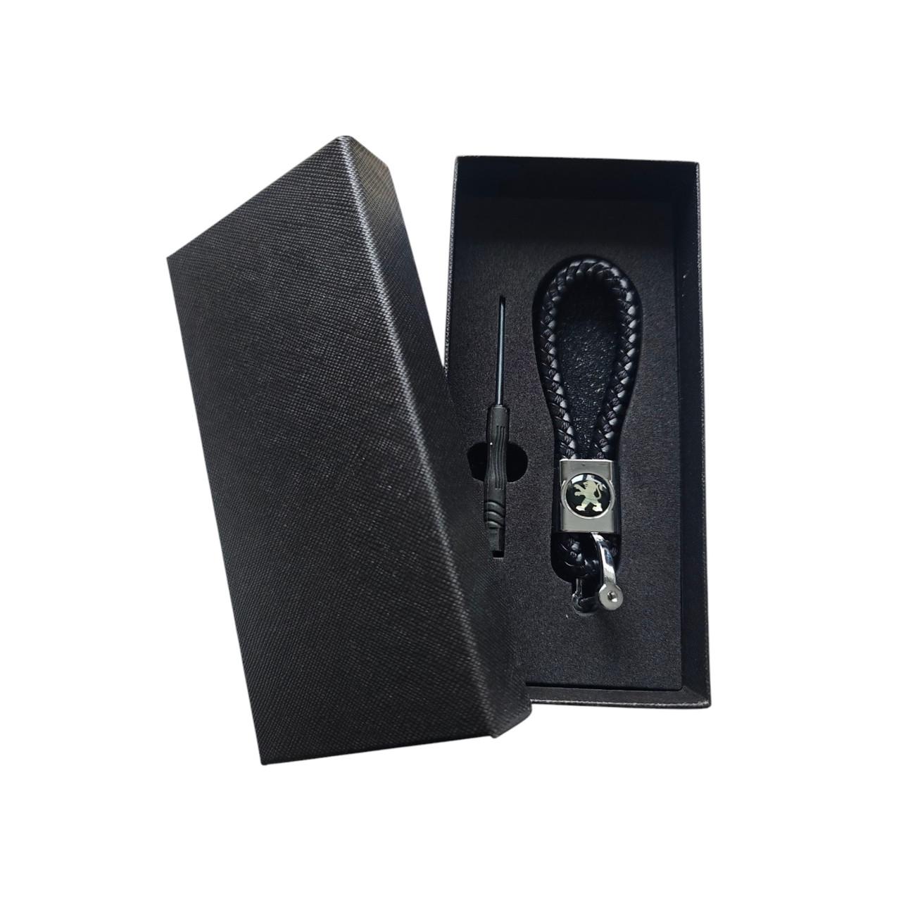 Брелок автомобильный PEUGEOT кожаный с карабином (1721057929)