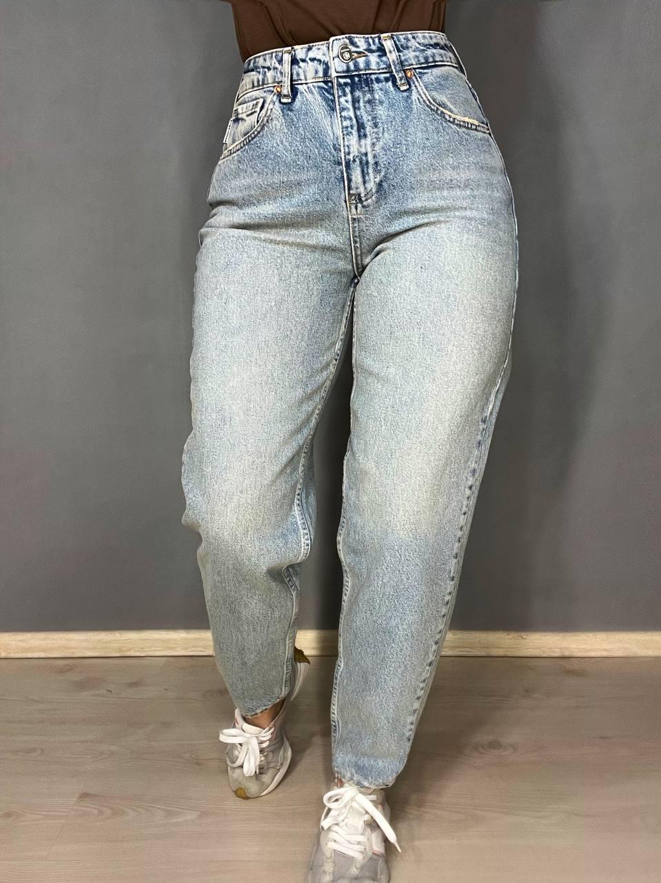 Джинси жіночі Mikaletta 3249-13254 MOM RELAX jeans банани висока посадка стрейчеві р. 27 Блакитний (3848) - фото 7