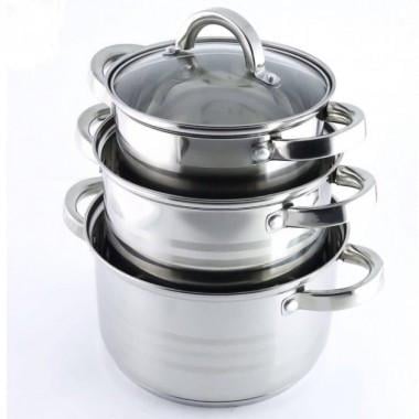 Набор кастрюль из нержавеющей стали 6 предметов Benson (BN-209) - фото 2 Набор кастрюль из нержавеющей стали 6 предметов Benson (BN-209) - фото 2