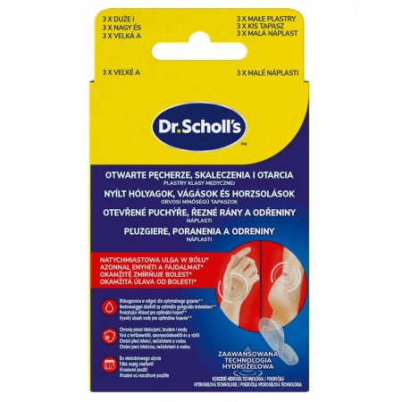 Пластыри от открытых волдырей/порезов и ссадин Dr. Scholl's гидрогелевые 6 шт. (33545684)