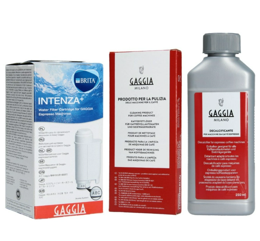 Набор для обслуживания кофемашины Gaggia жидкость от накипи 250 мл/фильтр Brita/таблетки
