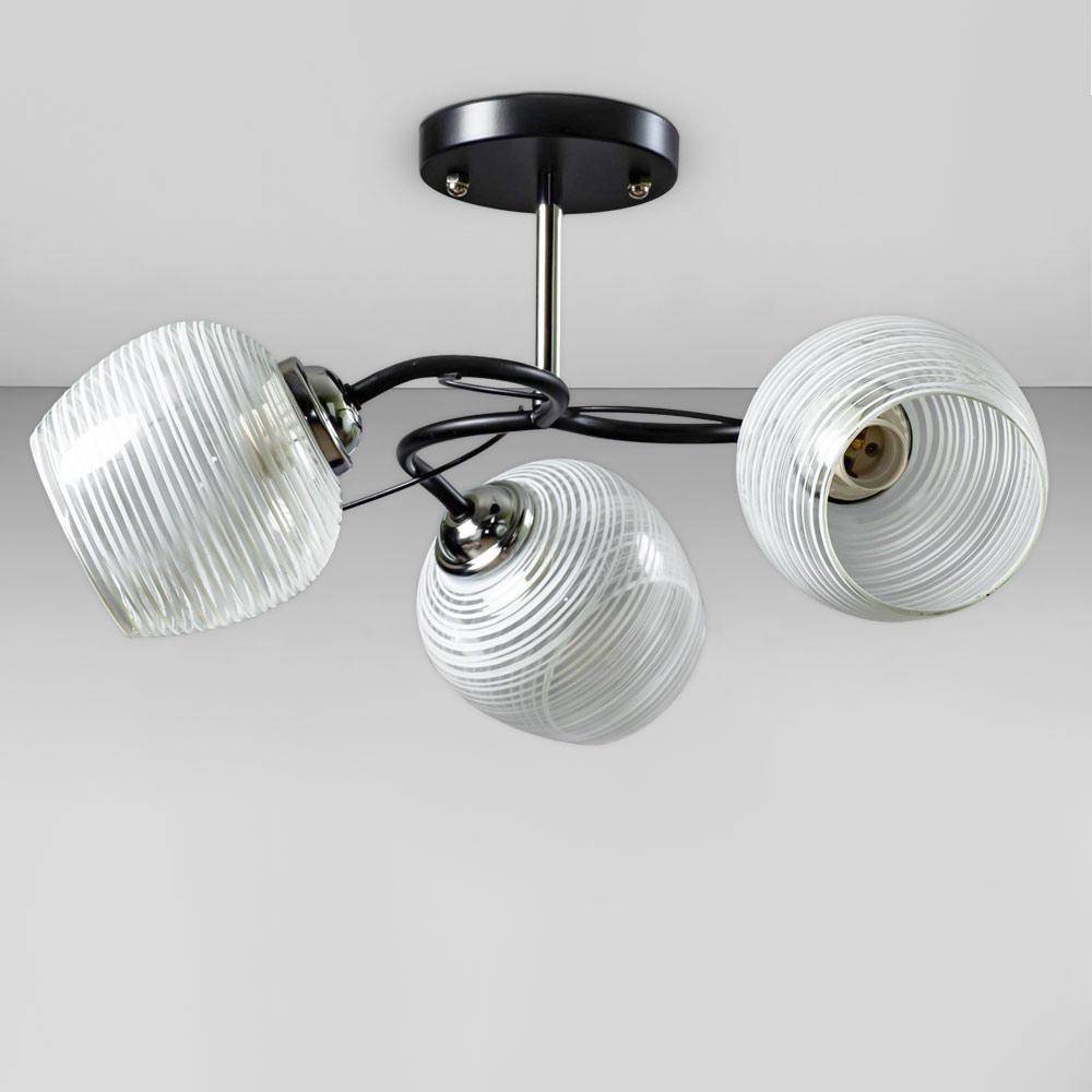 Люстра потолочная Light House SW-18746/3 CR/BK 450х450х270 мм Черный/Хром/Белый/Прозрачный