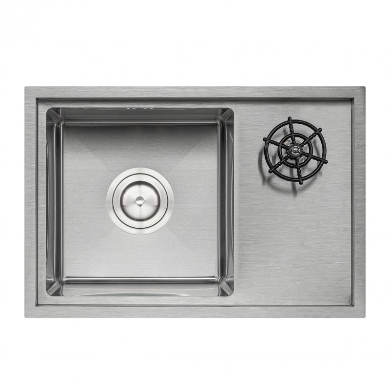 Кухонная мойка с крышкой и омывателем Q-tap DC5638 3,0/1,2 мм Satin (QTDC56383012)