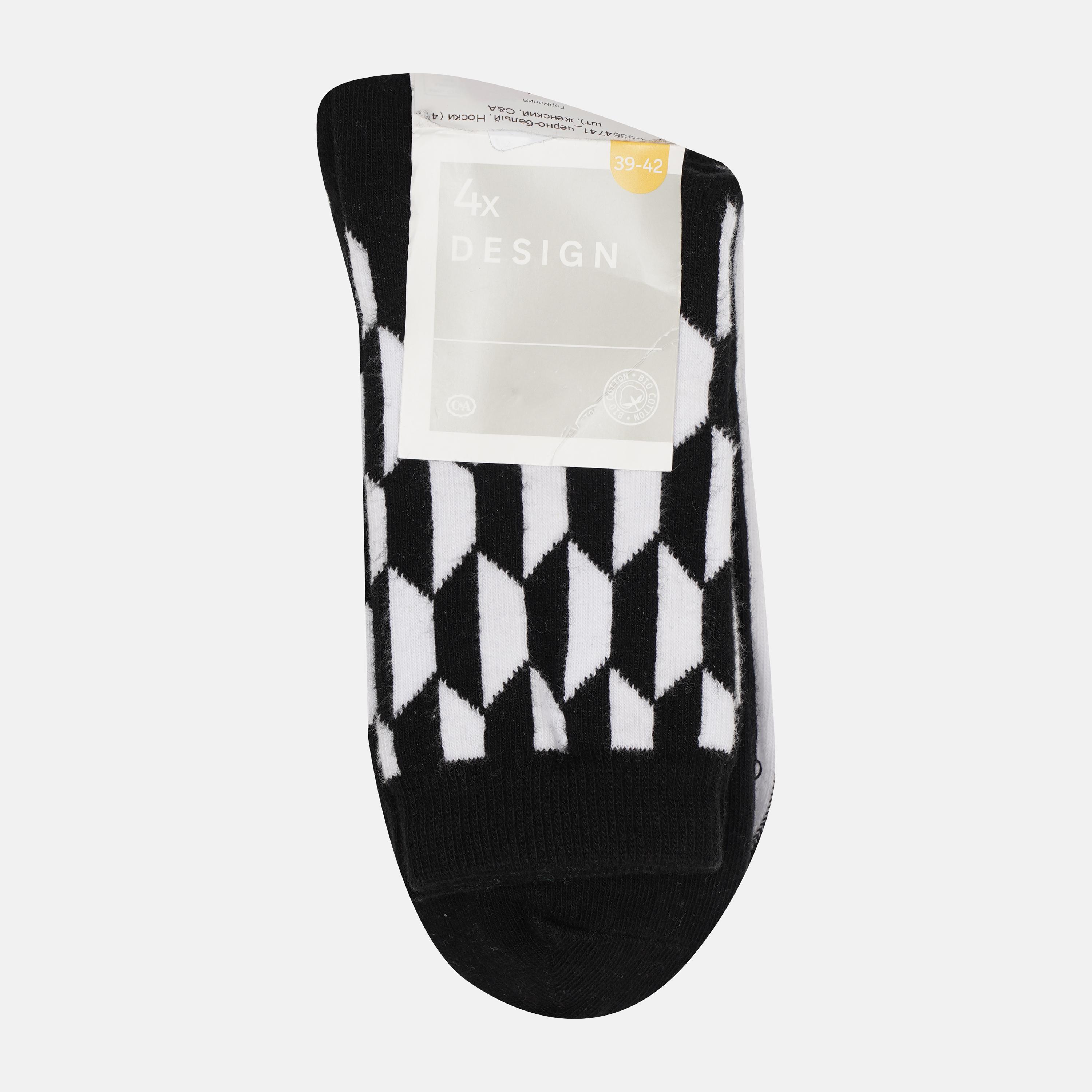 Шкарпетки C&A р. 39-42 4 шт. Чорно-білий (2145554741)