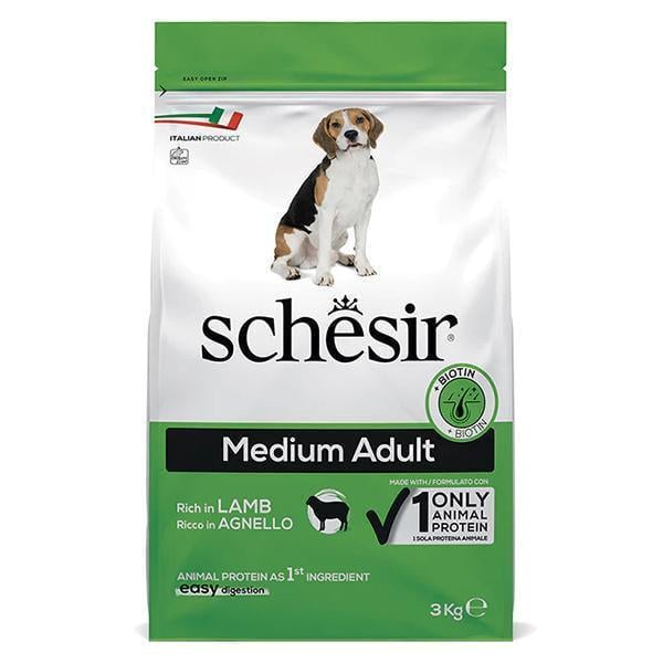 Корм сухой для взрослых собак Schesir Dry Dog Medium Lamb монопротеиновый средних пород с ягненком 3 кг (ИСВСЯ3)
