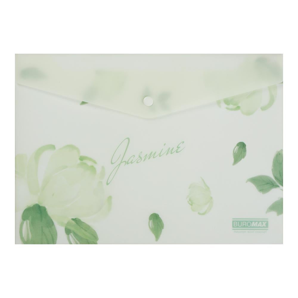 Папка-конверт Buromax Jasmine Arabeski на кнопке A4 полипропилен Мятный (BM.3943-38)