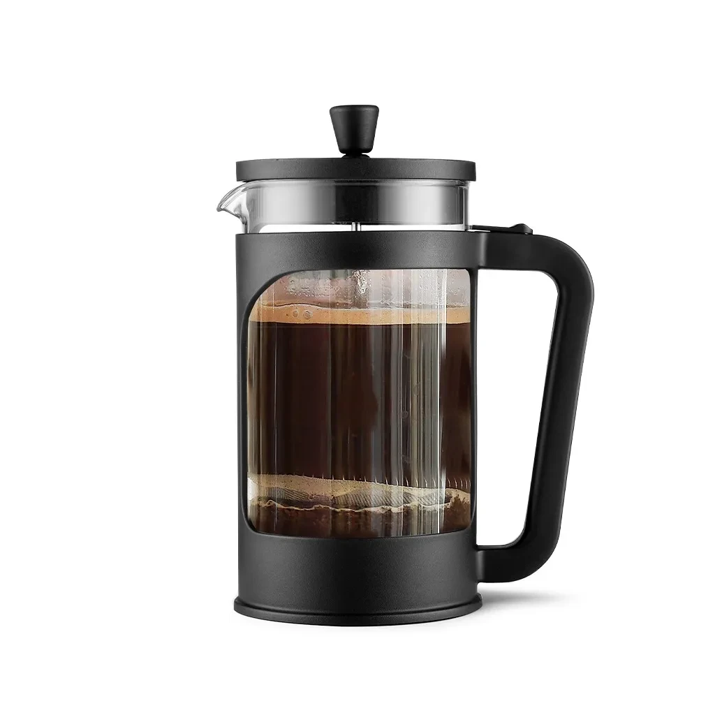 Френч-прес з поршнем Fissman 15x10x23 см 1000 мл із боросилікатного скла (9136)