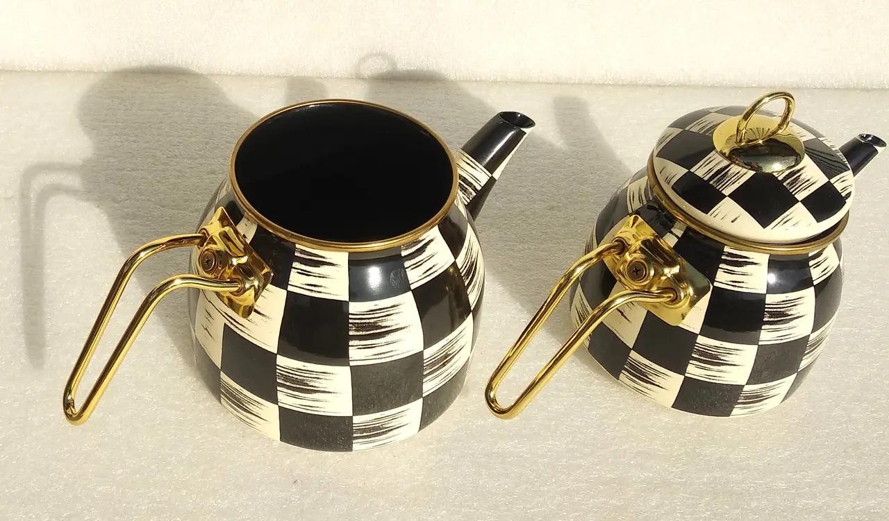 Чайник двухярусный эмалированный O.M.S. Collection 10810 1/2 л Gold (86339) - фото 2 Чайник двухярусный эмалированный O.M.S. Collection 10810 1/2 л Gold (86339) - фото 2