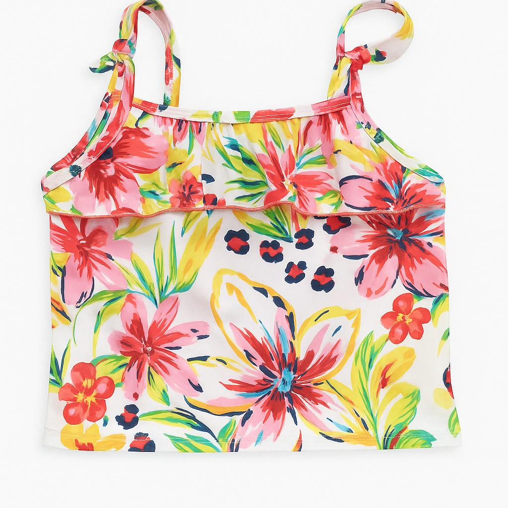 Купальний топ PRIMARK 2017409 Квіти 110-116 см Білий