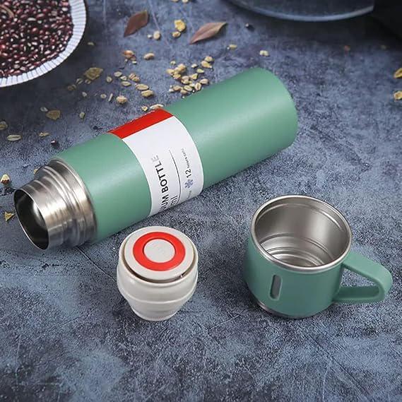 Термос Flask с крышкой-чашкой и двумя чашками 500 мл Бирюзовый (407070) - фото 2 Термос Flask с крышкой-чашкой и двумя чашками 500 мл Бирюзовый (407070) - фото 2