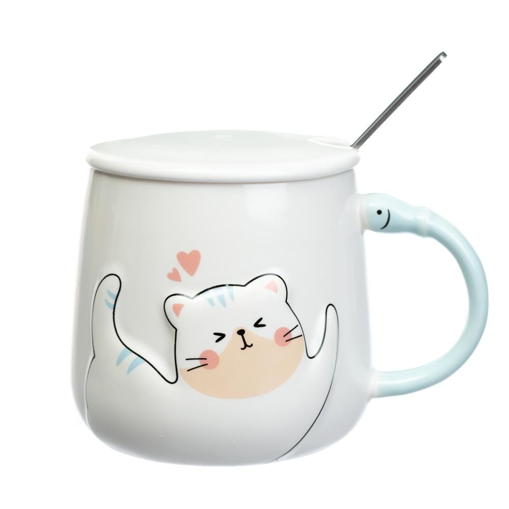 Чашка керамическая Elisey Kitten 350 мл Бирюзовый (8805-008)