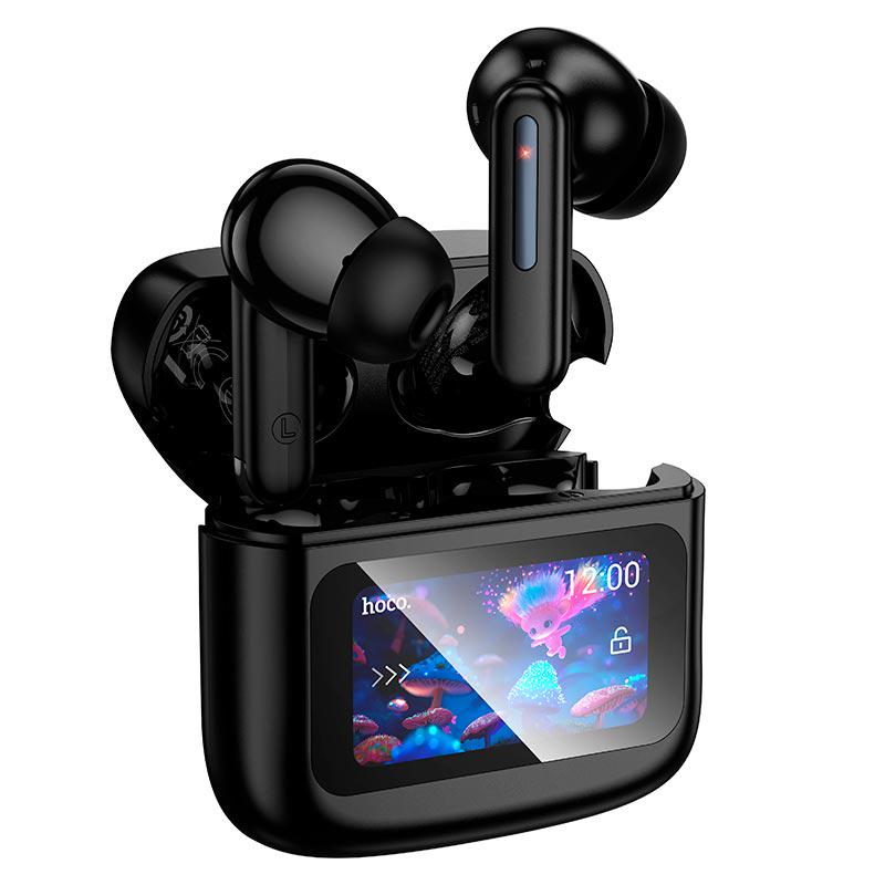 Навушники бездротові з LED-дисплеєм Hoco EQ14 Cool color з кейсом Black (26678)