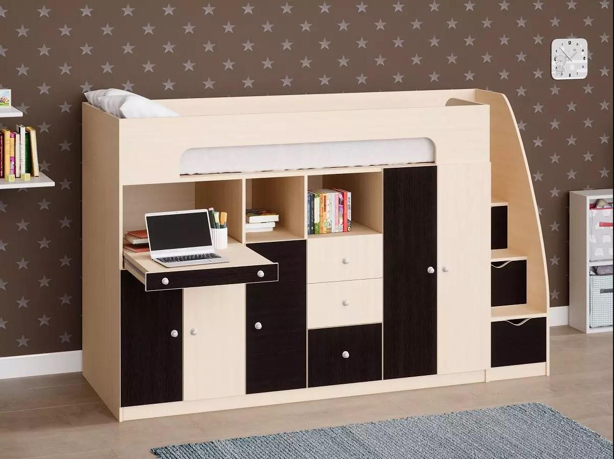 Кровать-чердак Fmebel Веллингтон со столом (36695)