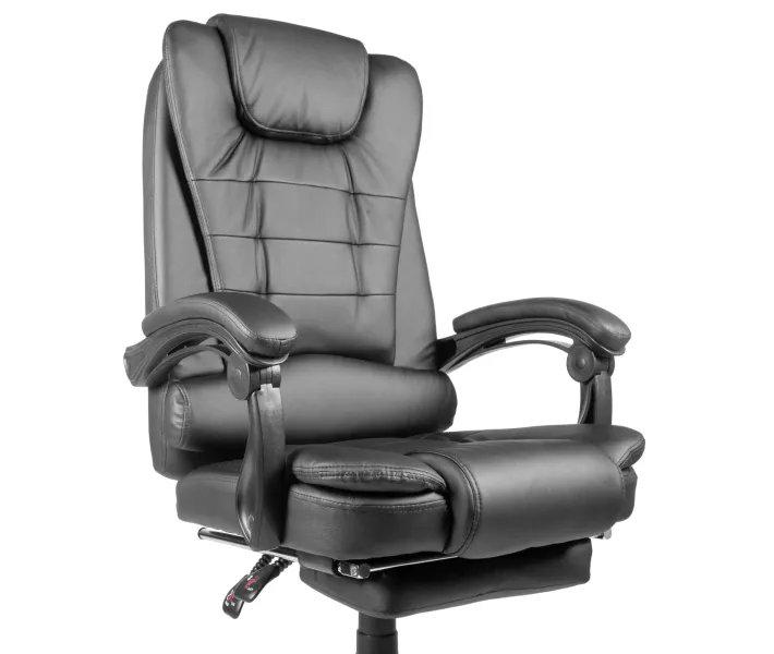 Офисное кресло Barsky Freelance Leather эргономичное с подставкой для ног Black (BFR-01) - фото 6
