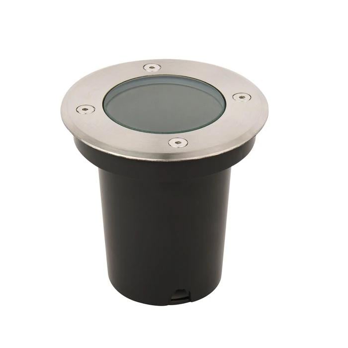 Тротуарный светильник круглый HOROZ ELECTRIC AWAX GU10 220-240V IP67 d 110 мм Хром матовый (079-030-0001-010)