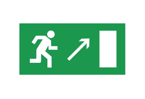 Этикетка самоклеящаяся УЭК Направление к эвакуационному выходу направления вверх 200x100 мм (YPC30-2010NEV-NAPRVV)