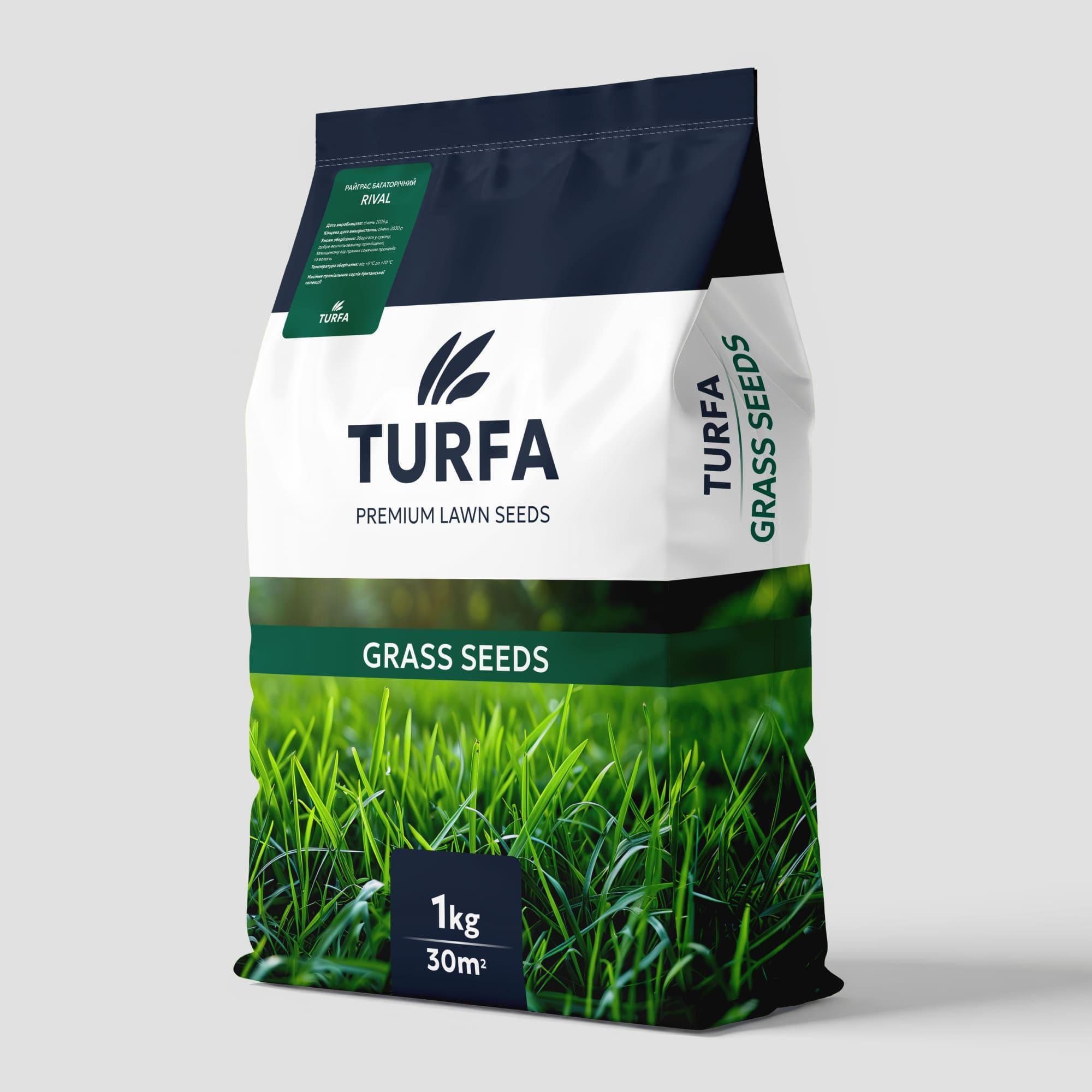 Семена газонной травы TURFA Райграс пастбищный Rival 1 кг (1607)