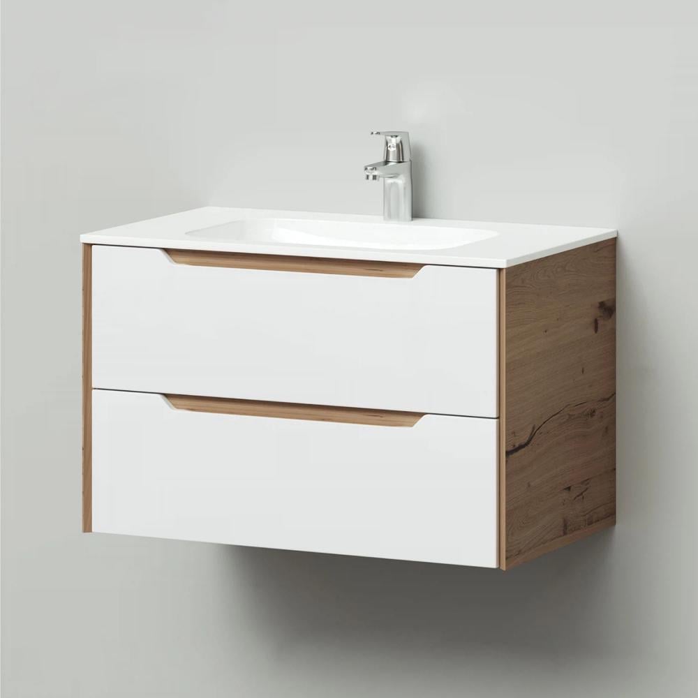 Тумба підвісна з раковиною MVK Vostok Mirri 70 емаль 700x450x530 мм Білий матовий (mr170wh)