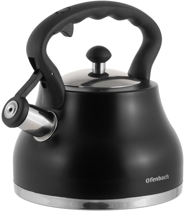 Чайник Ofenbach нержавіюча сталь зі свистком 2,7 л Black (NB-100313BL)