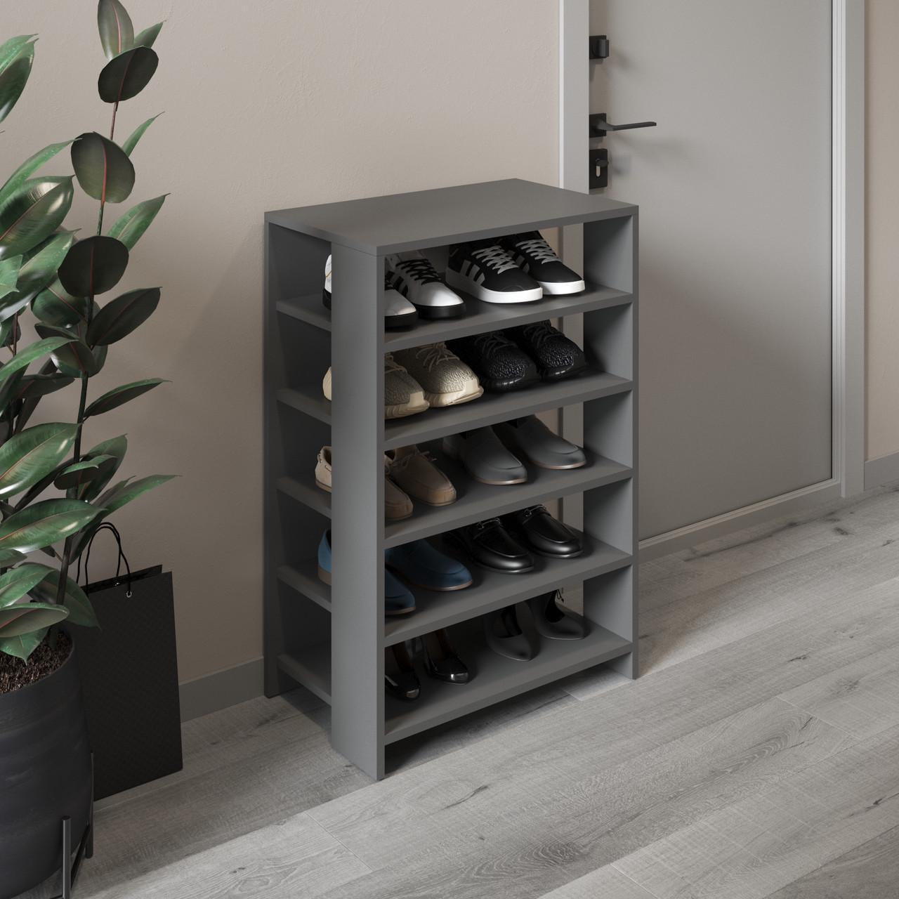 Тумба для обуви с 5 полками VAYS Антрацит 60х34,4х90 см