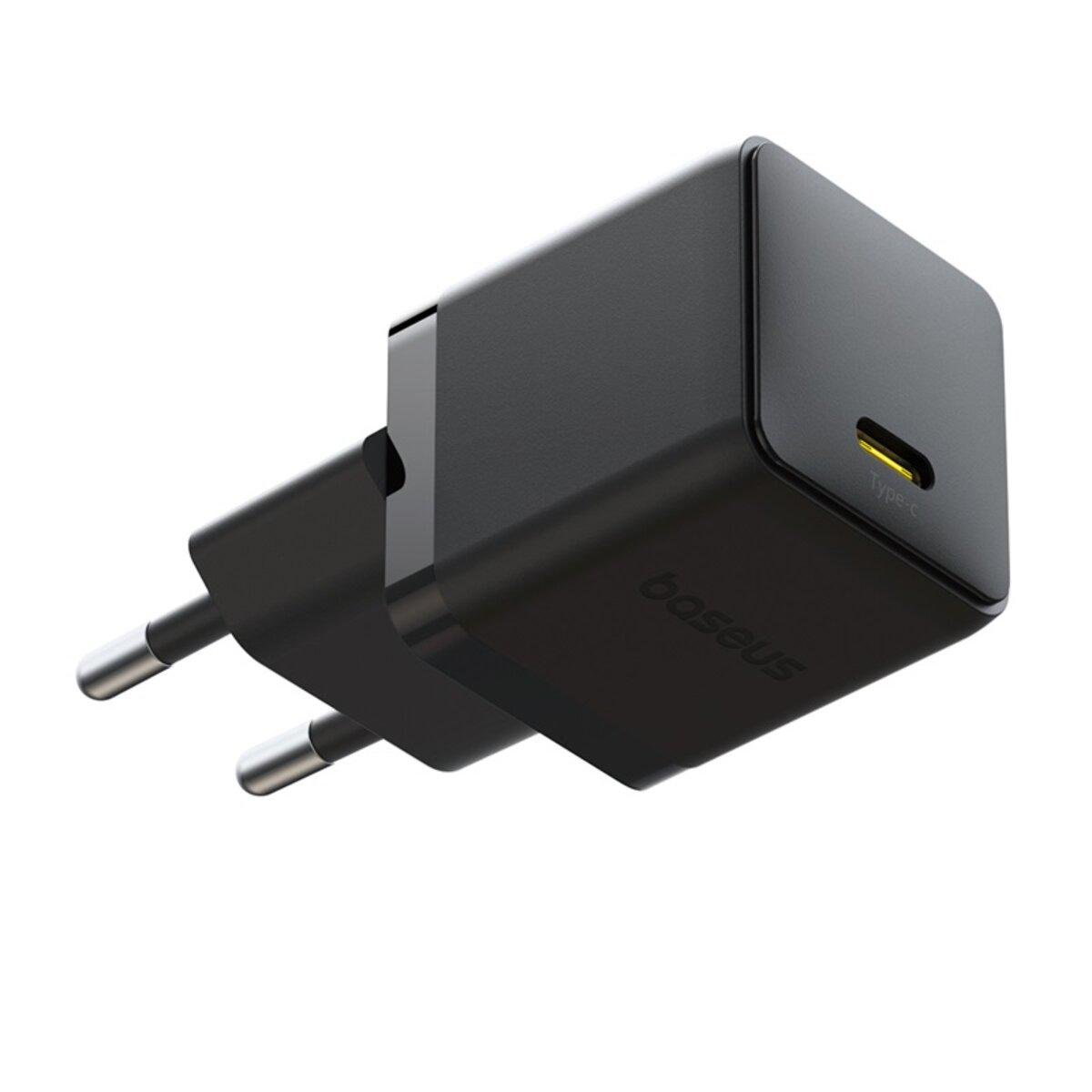 Адаптер сетевой BASEUS Palm 20W USB-C поддержка Power Delivery и Quick Charge Черный EU (618365)