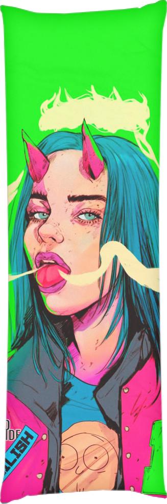 Подушка дакимакура Billie Eilish 13 60x180 см (14102421)