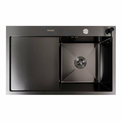 Мийка для кухні Valeso Handmade CM R PVD круглий сифон 3,0/0,8 78х50 см Чорний (24311862)