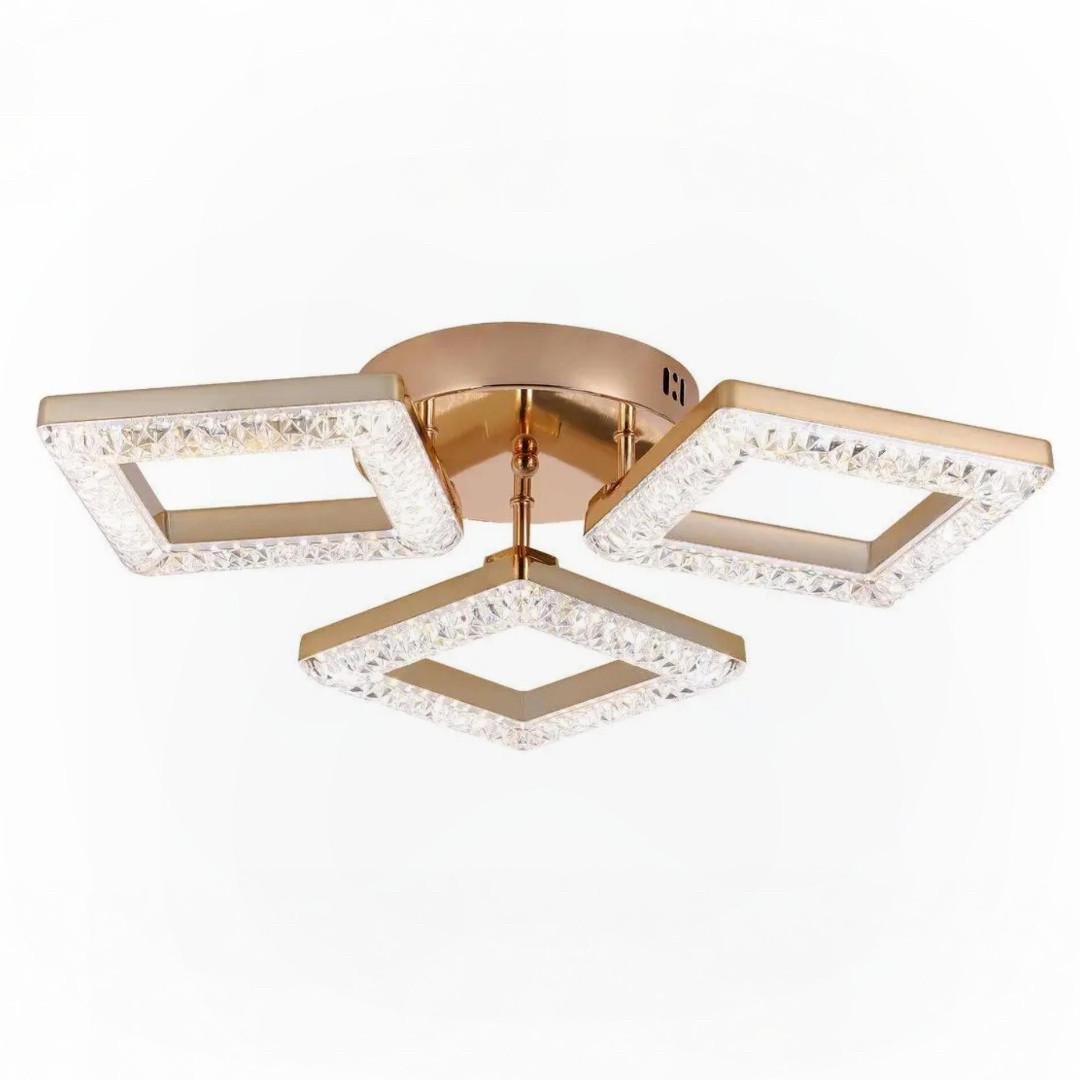 Люстра светодиодная Valeso с акриловыми плафонами 80W 3000-6500K Золотой (G 2726/3 GD 80W)