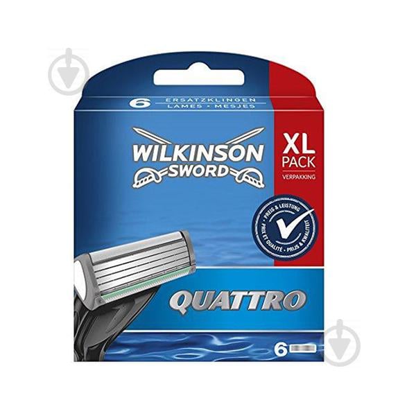 Сменные кассеты для бритья Wilkinson Sword  Quattro XL - 6 шт (1013)