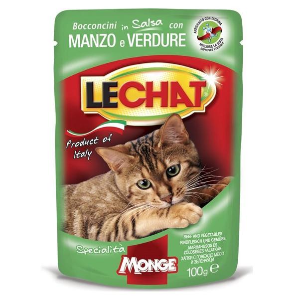 Корм для взрослых кошек Monge LC Cat Wet говядина с овощами 0,1 кг (27260364)