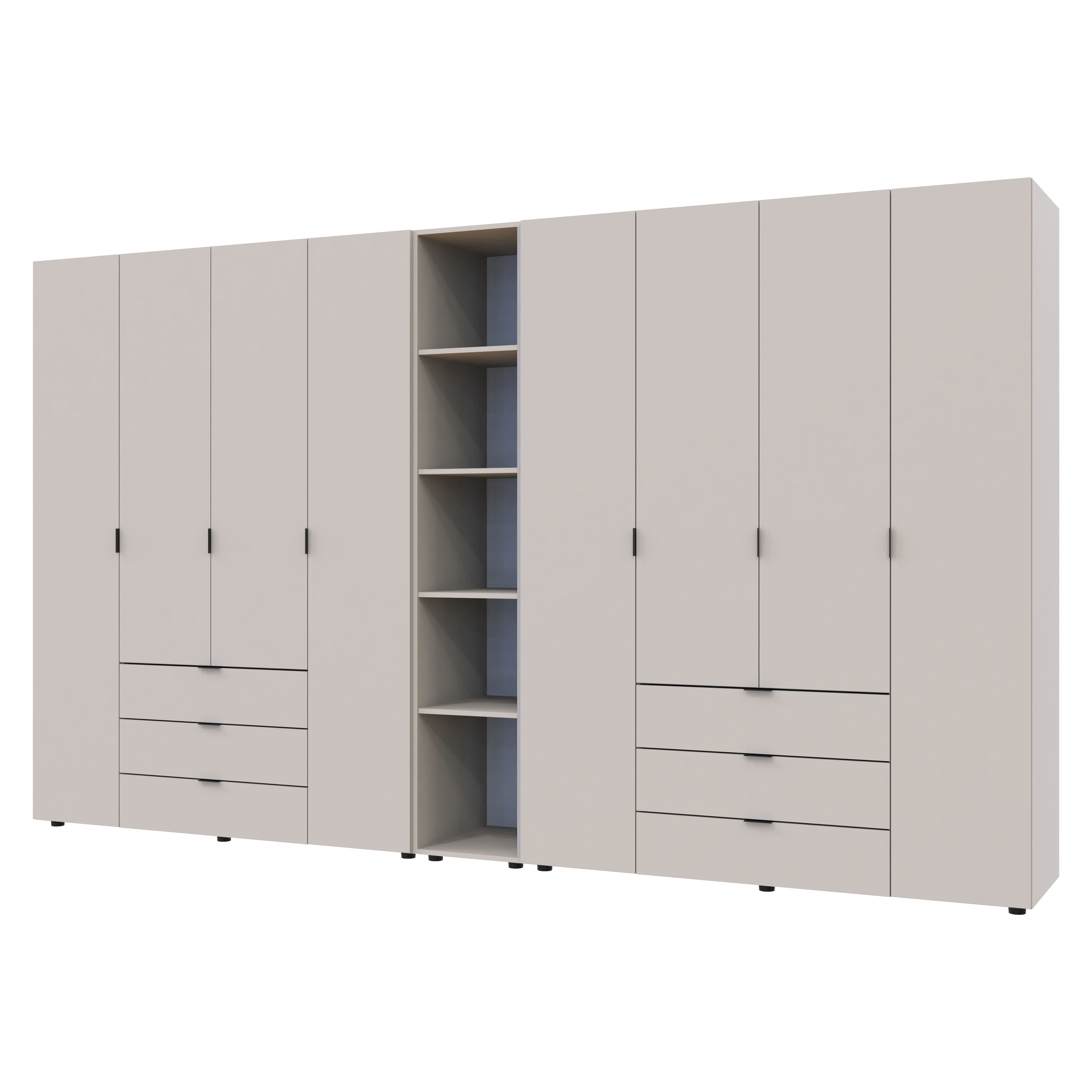 Комплект шкафов для одежды Doros Гелар 348,2х49,5х203,4 см 3 шт. Кашемир (DRS-011255)