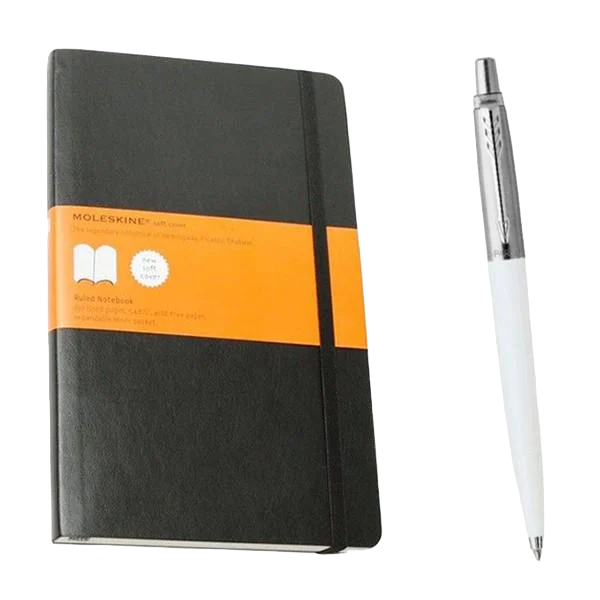Комплект ручка шариковая Parker Jotter и блокнот Moleskine Classic средний (QP616)