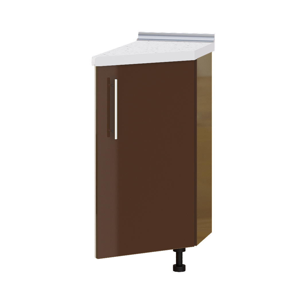 Шкаф нижний Эверест Модерн модуль угловое окончание Н97-300 30х55х85 см Капучино глянец/Дуб Молочный (05837)