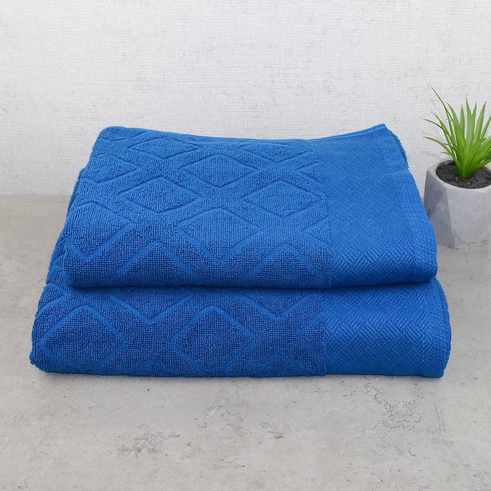 Набір жакардових рушників GM Textile 50х90 см/70х140 см 2 шт. Синій (430-Dark-blue-k2)