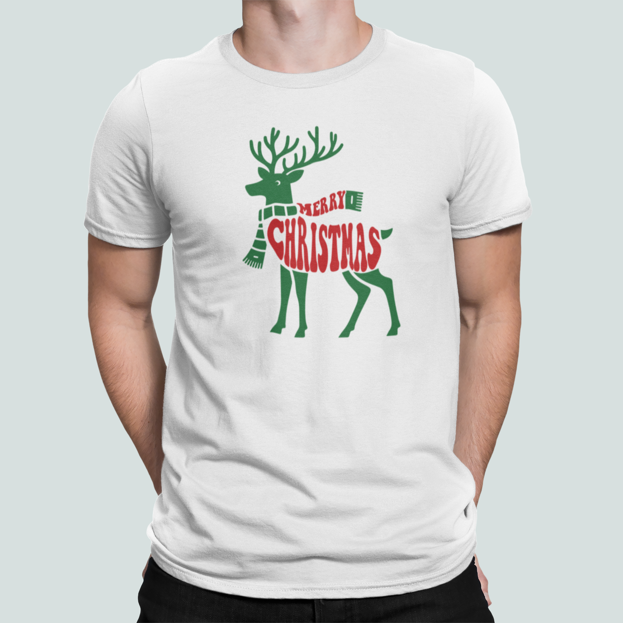 Футболка мужская новогодняя Stedman с принтом "Merry Christmas" Олень с шарфом XXL Белый (НГ182-11) Футболка мужская новогодняя Stedman с принтом "Merry Christmas" Олень с шарфом XXL Белый (НГ182-11)
