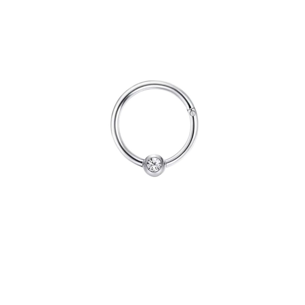 Кольцо кликер с шариком с камешком 1,2х8 мм