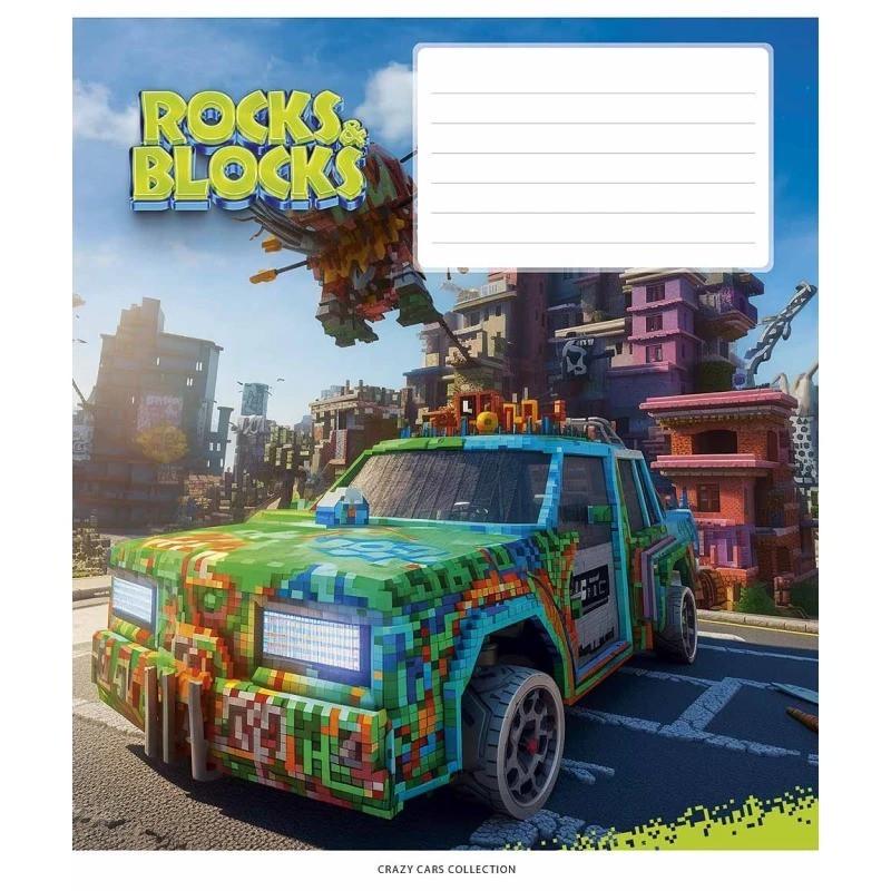 Шкільний зошит Rocks&Blocks 012-3280K-1 в клітинку 12 аркушів (RLT42979)