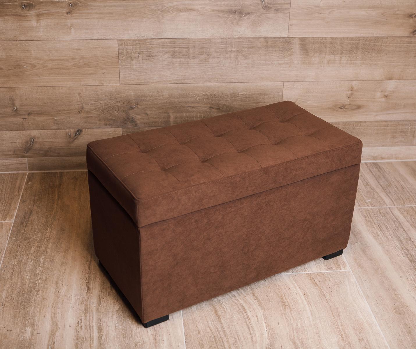 Банкетка з нішею Верона велюр Омега антикіготь 80х40х45 см Коричневий - фото 5 Банкетка з нішею Верона велюр Омега антикіготь 80х40х45 см Коричневий - фото 5